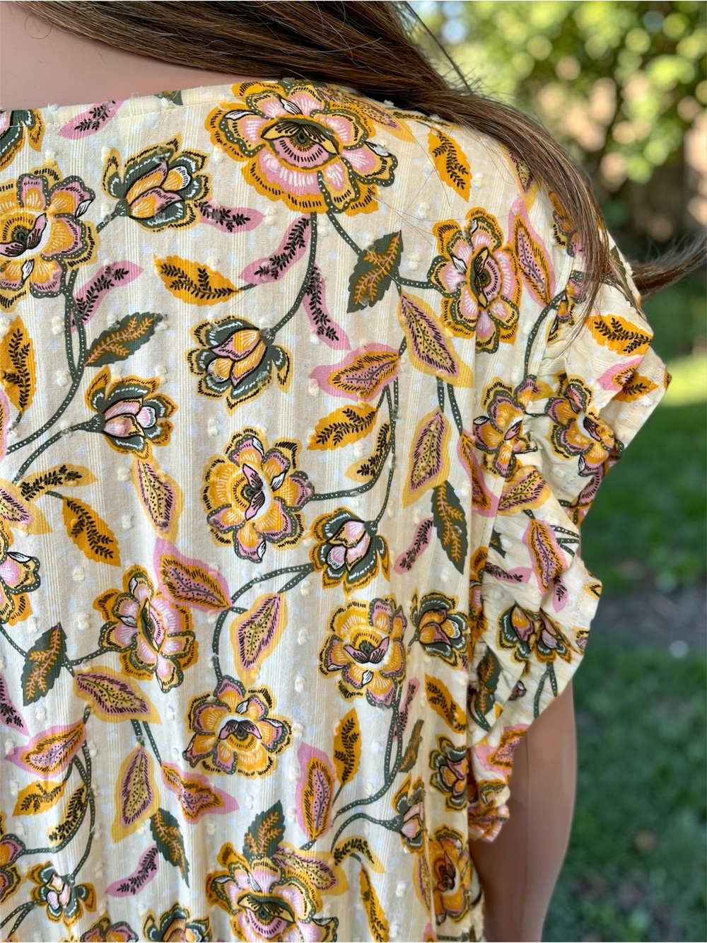 Sonoma 3X Floral Maxi Dress Button Front Pockets Boho Cottagecore - Picture 4 of 8